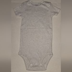 Carters gray and white horizontal striped onesie bodysuit 24 months